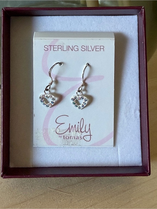 Nordstrom Jewelry - Nordstrom Sterling Silver Heart Drop Earrings - Silver with Clear Crystals